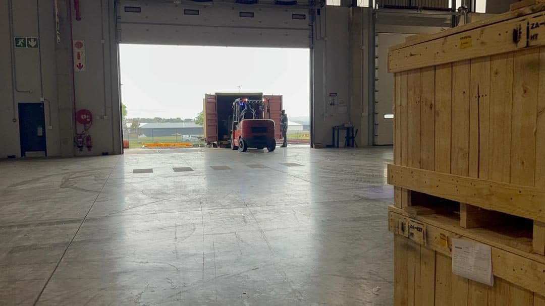 Container loading at a regional logistics facility